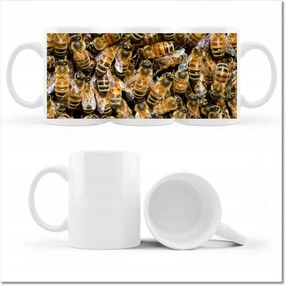 Méhecske fényképes bögre munka közben