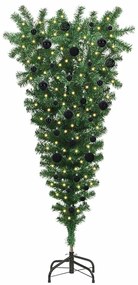 Felfordított Műfenyő Előre Világító Karácsonyfa Gömbökkel