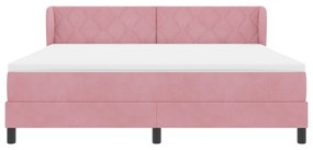 Boxspring Ágy Matrac Áttetsző Rózsaszín 180x200 cm Bársonyos