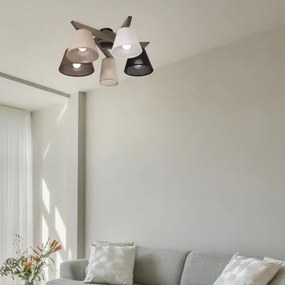 Brilagi - LED mennyezeti lámpa ANTHONY 5xE14/40W/230V tölgy-dió