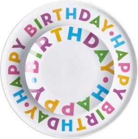 HAPPY BIRTHDAY tortatányér Ø 30 cm, színes