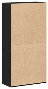 fekete tölgy szerelt fa könyvespolc 66x30x130 cm