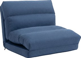 HOMCOM egyszemélyes pihenőfotel – dönthető, ággyá alakítható, 5 fokozat, 120 kg teherbírás, kék, 70 x 72 x 56 cm | Aosom