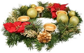 Advent wreath decorated with poinsettia, 33 cm