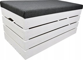 Fehér Puff Fenyő Fa Láda Tároló Láda