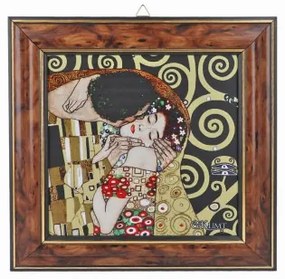 Kép fa jellegű műanyag keretben ,18x20cm,Klimt: The Kiss