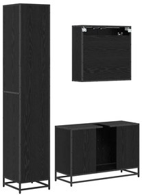 Fürdőszoba bútor szett 3 pcs Musta tammi 90 x 33 x 60 cm