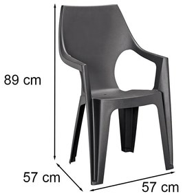 Parker 6+1 kerti bútor garnitúra szett kőris-grafit