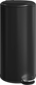 HOMCOM 30 l pedálos szemetes lágyzáró fedéllel és pedállal, levehető belső vödörrel — fekete, 36 x 30 x 63,5 cm | Aosom