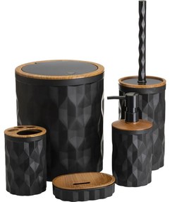 Fürdőszobai készlet REINA 5 db fekete/barna