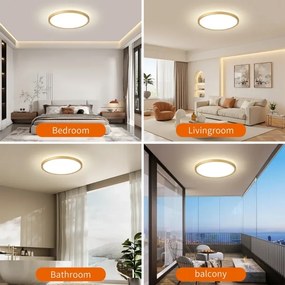 Brilagi - ULTRA SLIM LED fürdőszobai lámpatest LED/24W/230V átm. 42 cm arany IP54