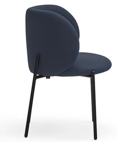 Sötétkék kárpitozott étkezőfotel szett 2 db-os Mogi – Teulat