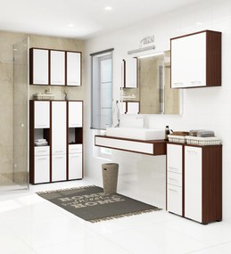 Fürdőszoba szekrény Farid Típus 1 (wenge + fehér). 1069781