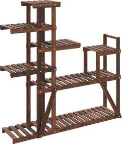 vidaXL tömör fenyőfa virágtartó állvány 110x25x111 cm