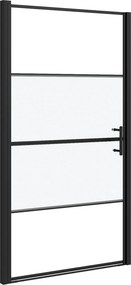 vidaXL fekete selyemmatt edzett üveg zuhanyajtó 100 x 178 cm