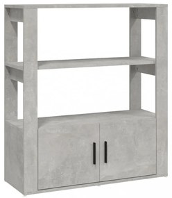 betonszürke szerelt fa tálalószekrény 80x30x90 cm