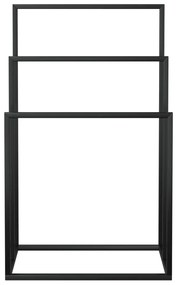 Fekete vas szabadon álló törölközőtartó 48 x 24 x 79 cm