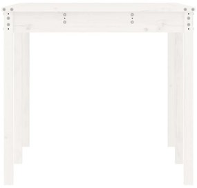 fehér tömör fenyőfa kerti asztal 159,5 x 82,5 x 76 cm