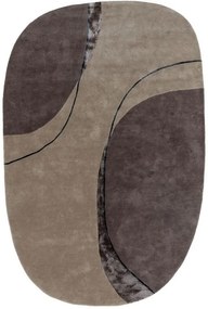 Gyapjú szőnyeg amőba forma Taupe 160x230 cm