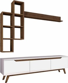 Mia Walnut and White TV fal