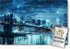 Fotótapéta Flizelina Város Panoráma New York Manhattan Éjszaka 150x105 ragasztó