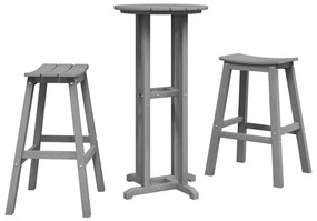 vidaXL Kerti bár szett 3 pcs Világosszürke HDPE