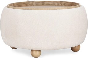 Krémszínű buklé puff Irisha – Bizzotto