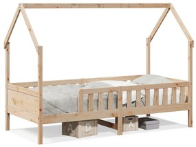 tömör fenyőfa házikó gyerekágykeret 90 x 200 cm