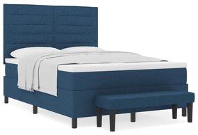 Box Spring Ágy Matraccal és Pad Fekete 160x200 cm Szövet