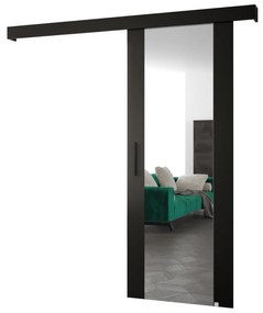Tolóajtó 90 cm Sharlene II (matt fekete + matt fekete + fekete) (tükörrel). 1043663