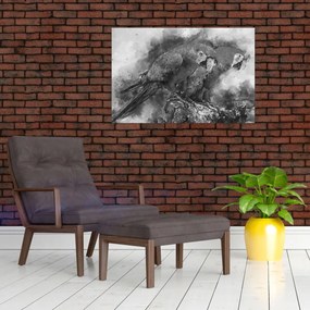 Kép - Akvarell papagájok (90x60 cm)