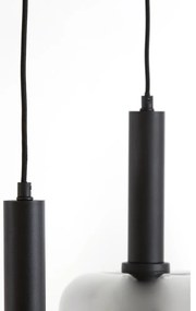 Fekete mennyezeti lámpa üveg búrával 100x22 cm Lekar – Light &amp; Living