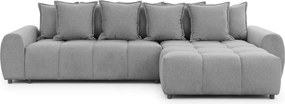 Szürke sarokkanapé (jobb oldali-heverő résszel) Albane – Ropez