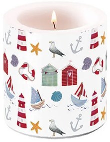 Átvilágítós viasz gyertya kicsi tengeri mintás Nautical items
