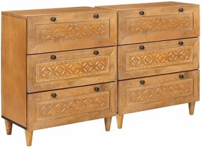 vidaXL Széf 2 pcs Barna 60 x 33 x 75 cm tömör mangófa