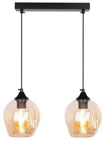 Fekete függőlámpa üveg búrával 14x48 cm Aspa – Candellux Lighting