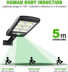 Napelemes kerti LED lámpa mozgás- és alkonyérzékelővel - BK-120-B-6COB