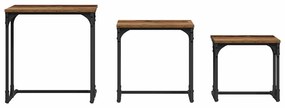 Fészkelt Kávézó Asztal 3 pcs Régi fa 50.5 x 35 x 53 cm Faanyag