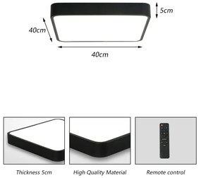 Brilagi - LED állítható fényű POOL SQUARE LED/36W/230V 3000-6000K 40x40 cm fekete+DO
