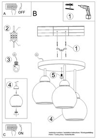 Fekete mennyezeti lámpa ø 15 cm Grande – Nice Lamps