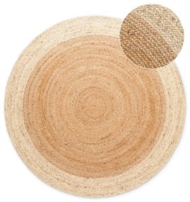 Natúr színű kétoldalas kézi szövésű kerek juta szőnyeg ø 240 cm Jutta Gold – Hanse Home