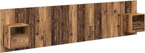 vidaXL Fejtámla Szekrénnyel fiókkal polcokkal 3 pcs Öreg fa Faanyag