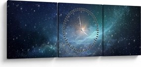 Kép - Csillagok és ködök (órával) (90x30 cm)