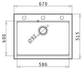 Pyramis 70094201 - Konyhai mosogató SIROS 67 x 51,5 cm gránit/fekete