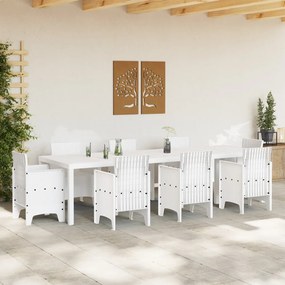 Fehér Kert Asztal 300x100x73 cm Poly Rattan