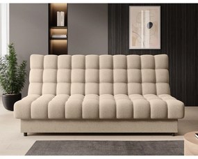 Bézs buklé kinyitható-tárolóhelyes kanapé 197 cm Clareta – ELTAP