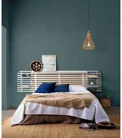 Világosszürke-natúr színű borovi fenyő ágytámla 240x62 cm Dimas – Marckeric