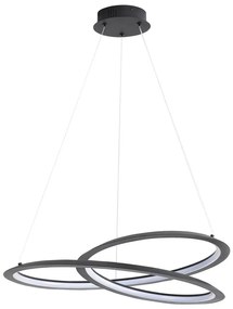 LED Csillár zsinóron TANGO LED/44W/230V 4000K átm. 60 cm fekete