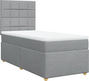 vidaXL világosszürke szövet rugós ágy matraccal 80 x 200 cm