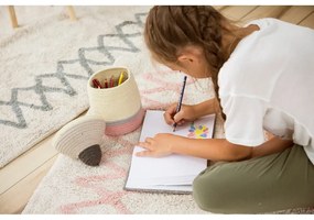 Rózsaszín-krémszínű mosható kézi szövésű pamut szőnyeg 120x160 cm Atlas Natural – Lorena Canals